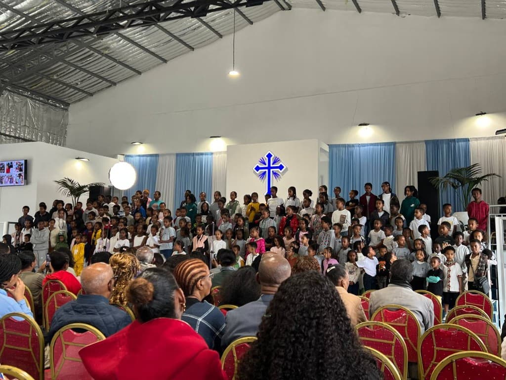 Open discussion training session with ministry leaders around a conference table